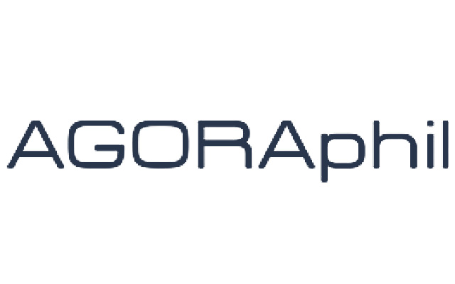 Blaues Logo des Partners Agoraphil