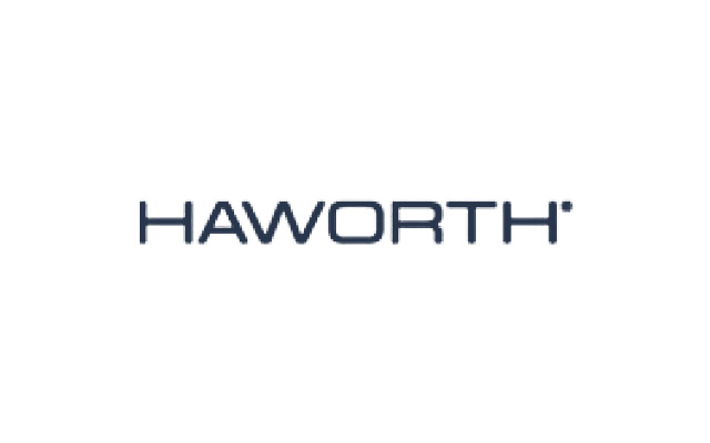 Blaues Logo des Partners Haworth